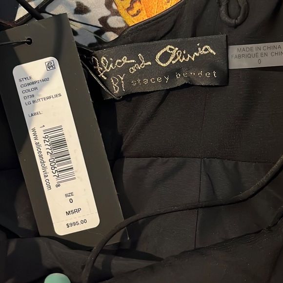 Alice + Olivia “Joss” v-neck butterfly gown 0 NWT - Picture 4 of 5